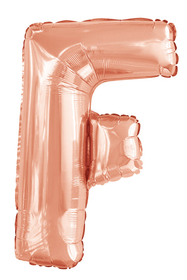 Letter F Rose Gold Foil Balloon 86cm - Party Savers