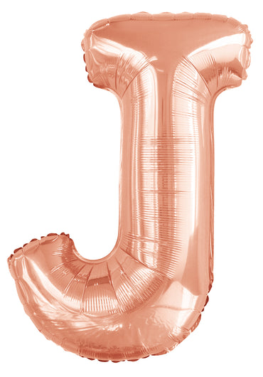 Letter J Rose Gold Foil Balloon 86cm - Party Savers
