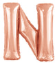 Letter N Rose Gold Foil Balloon 86cm - Party Savers