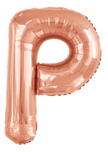 Letter P Rose Gold Foil Balloon 86cm - Party Savers