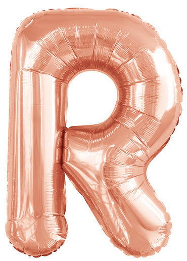 Letter R Rose Gold Foil Balloon 86cm - Party Savers