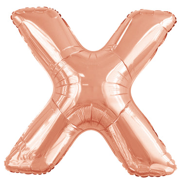 Letter X Rose Gold Foil Balloon 86cm - Party Savers