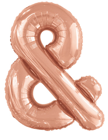 Letter Ampersand Rose Gold Foil Balloon 86cm - Party Savers