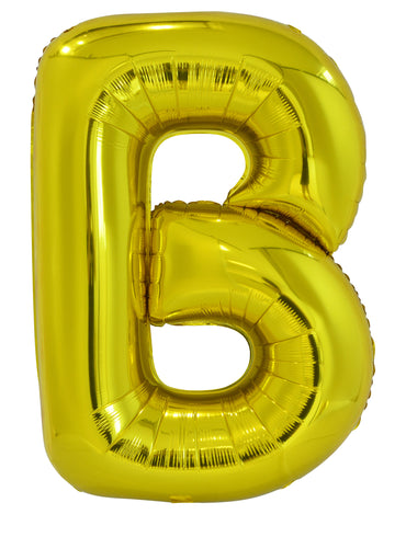 Letter B Gold Foil Balloon 86cm - Party Savers