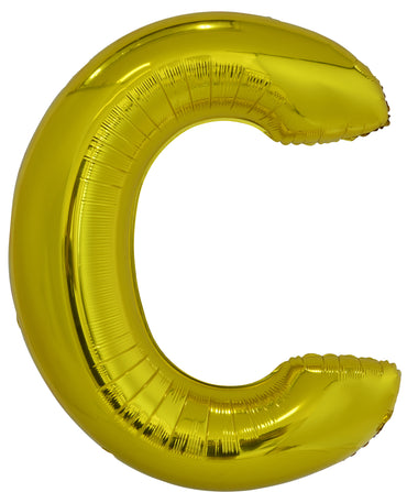 Letter C Gold Foil Balloon 86cm - Party Savers