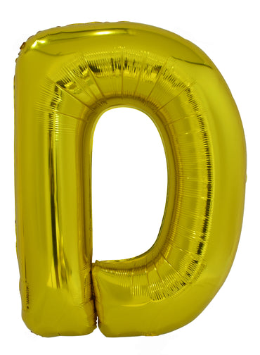 Letter D Gold Foil Balloon 86cm - Party Savers