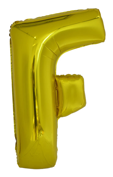 Letter F Gold Foil Balloon 86cm - Party Savers