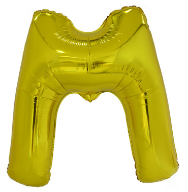 Letter M Gold Foil Balloon 86cm - Party Savers