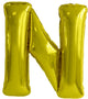 Letter N Gold Foil Balloon 86cm - Party Savers