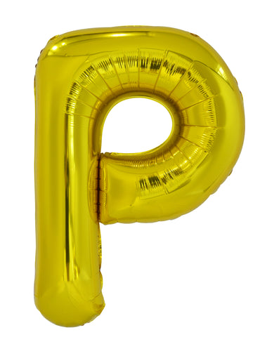 Letter P Gold Foil Balloon 86cm - Party Savers