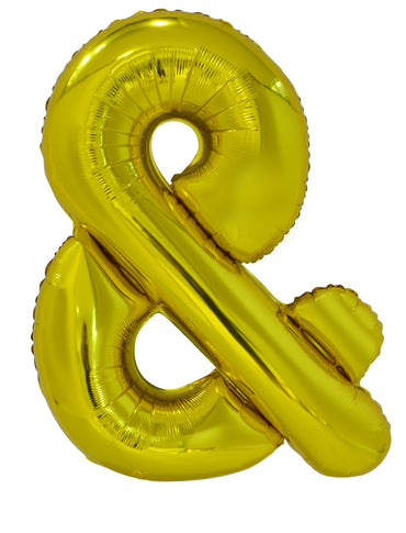 Letter Ampersand Gold Foil Balloon 86cm - Party Savers