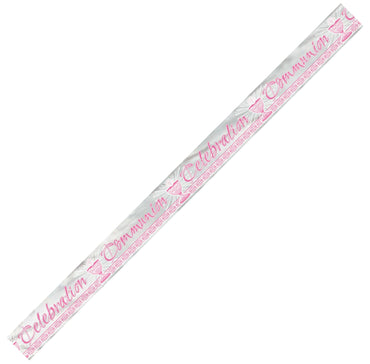 Radiant Cross Pink Communion Foil Banner 3.6m - Party Savers