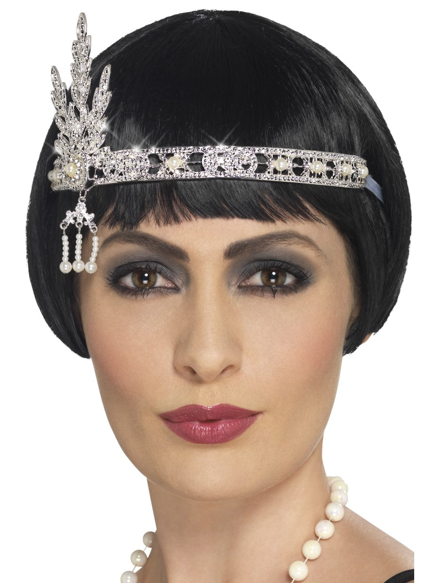 Silver Flapper Jewel Headband - Party Savers