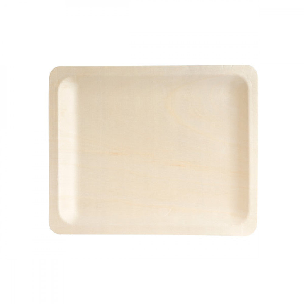 Wooden Plates 19.5X14X1.8cm 10pk - Party Savers