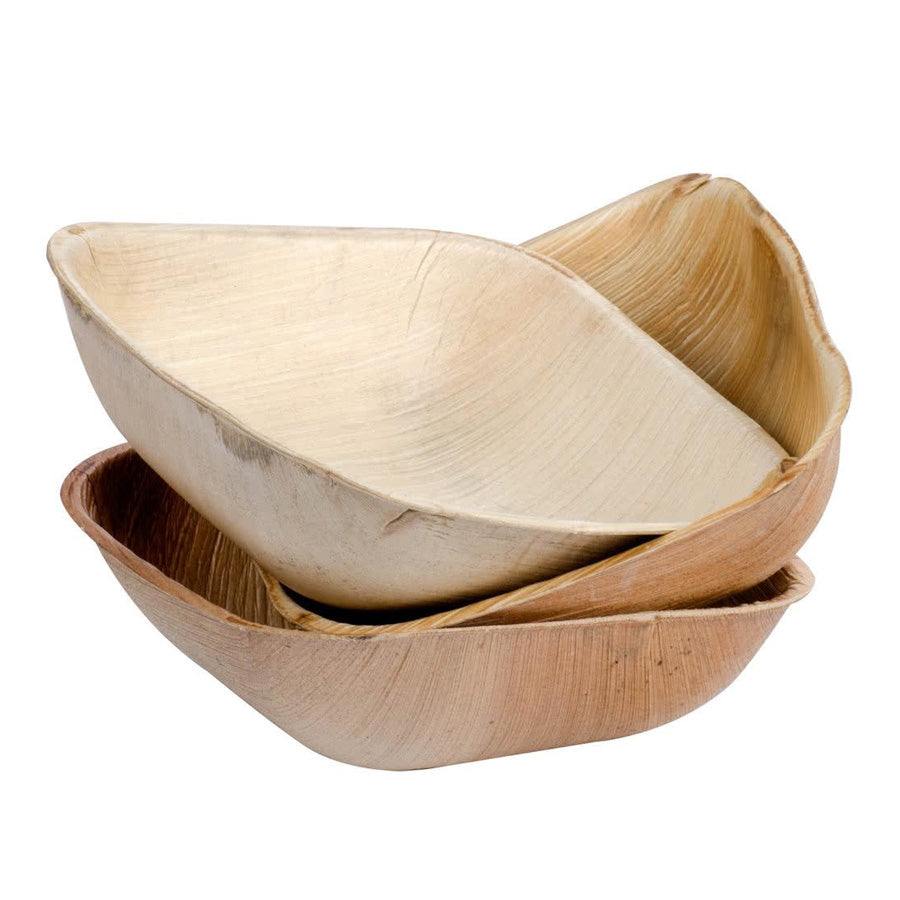 Palmleaf Square Bowl 12.7cm 10Pk - Party Savers