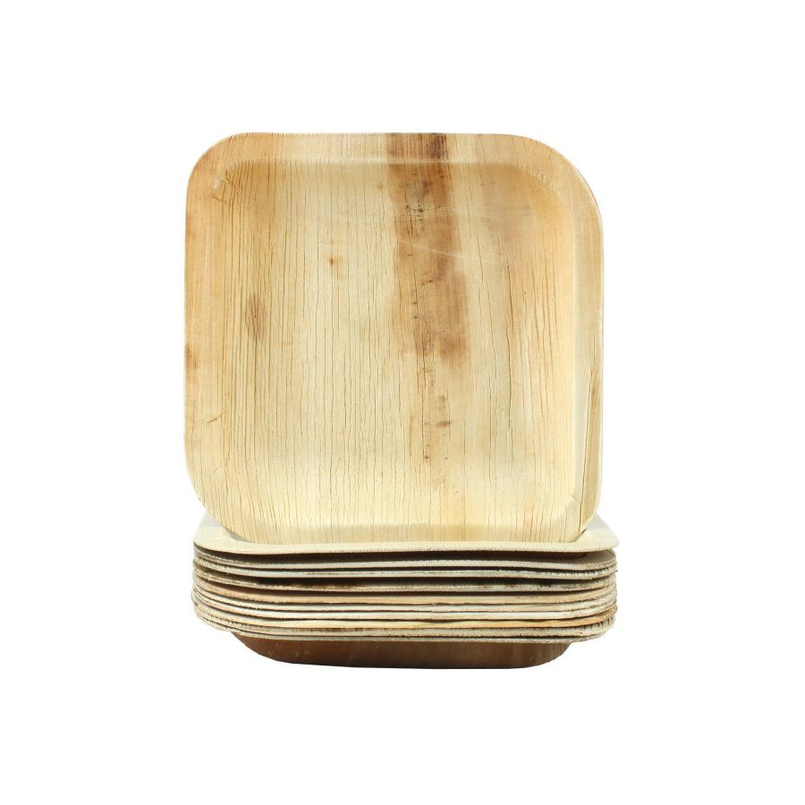 Palmleaf Square Plates 15.2cm 10Pk - Party Savers