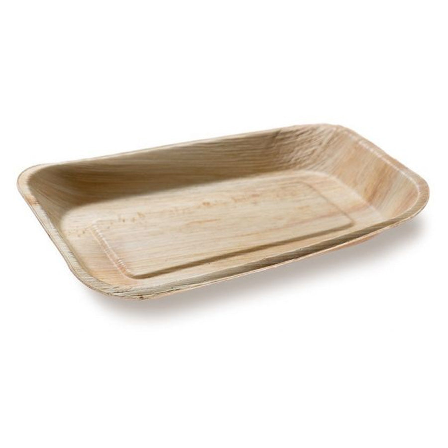 Palmleaf Rectangle Plate 25 4cm x 17.7cm 10Pk - Party Savers