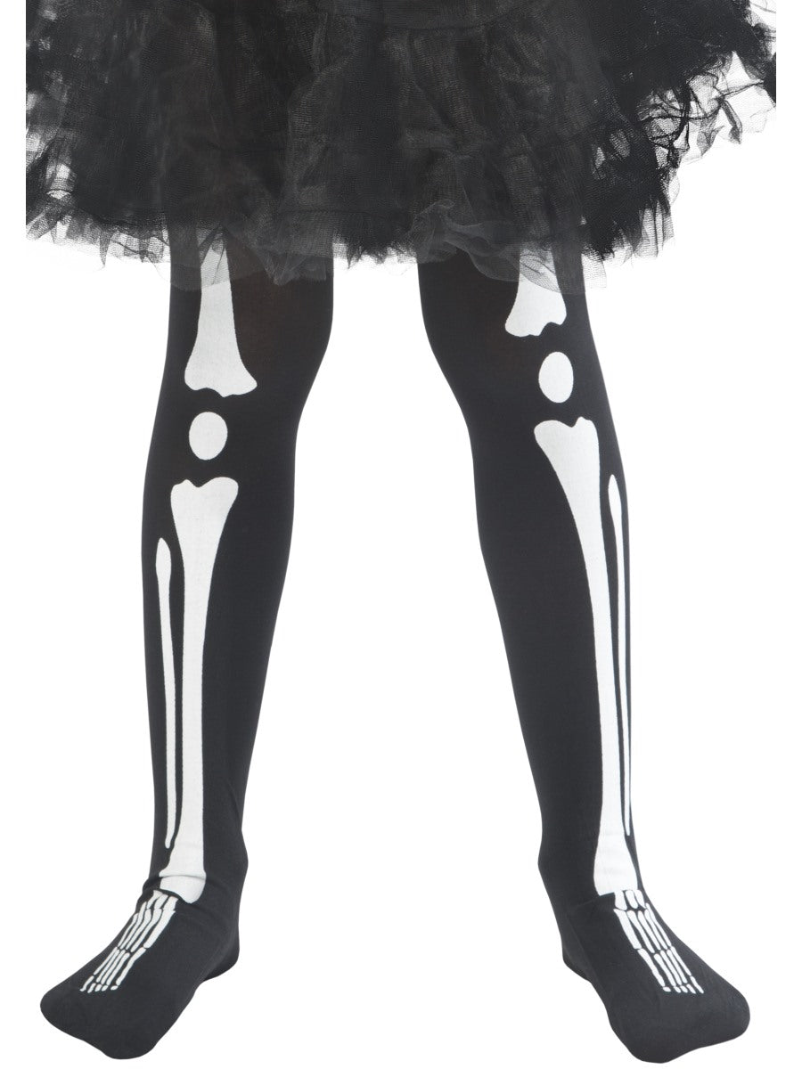 Black Skeleton Tights - Party Savers