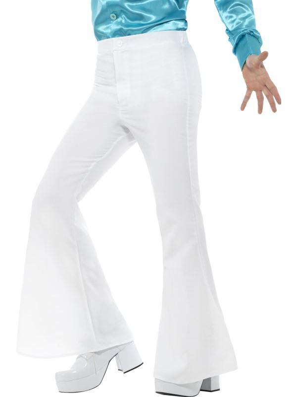 Mens Costume - White Flared Trousers - Party Savers