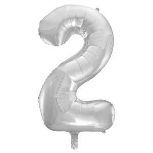 Number 1 Silver Foil Balloon 86cm - Party Savers