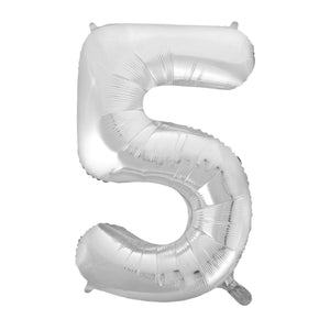Number 1 Silver Foil Balloon 86cm - Party Savers