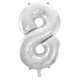 Number 3 Silver Foil Balloon 86cm - Party Savers