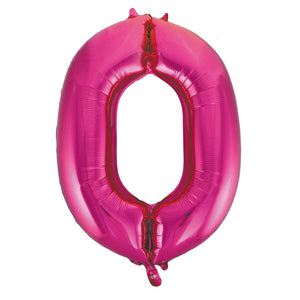 Number 1 Bright Pink Foil Balloon 86cm - Party Savers