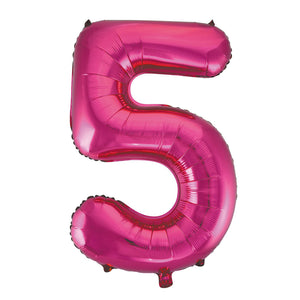 Number 1 Bright Pink Foil Balloon 86cm - Party Savers