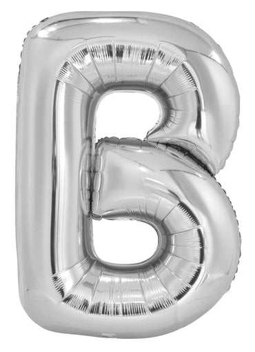 Letter B Silver Foil Balloon 86cm - Party Savers