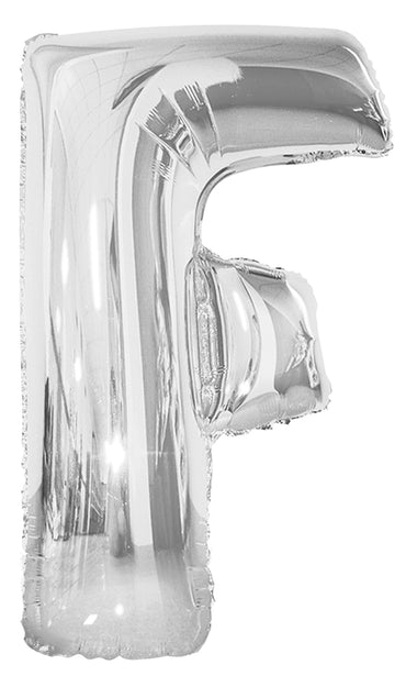 Letter F Silver Foil Balloon 86cm - Party Savers