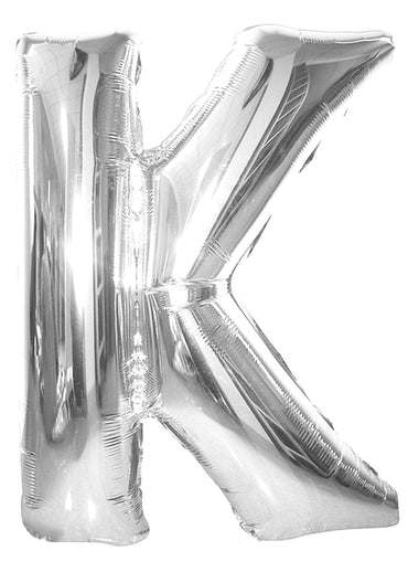 Letter K Silver Foil Balloon 86cm - Party Savers