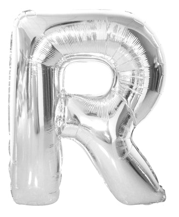Letter R Silver Foil Balloon 86cm - Party Savers