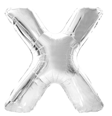 Letter X Silver Foil Balloon 86cm - Party Savers