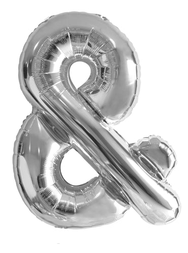 Letter Ampersand Silver Foil Balloon 86cm - Party Savers