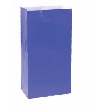 Bright Royal Blue Large Paper Bag 12pk - Party Savers