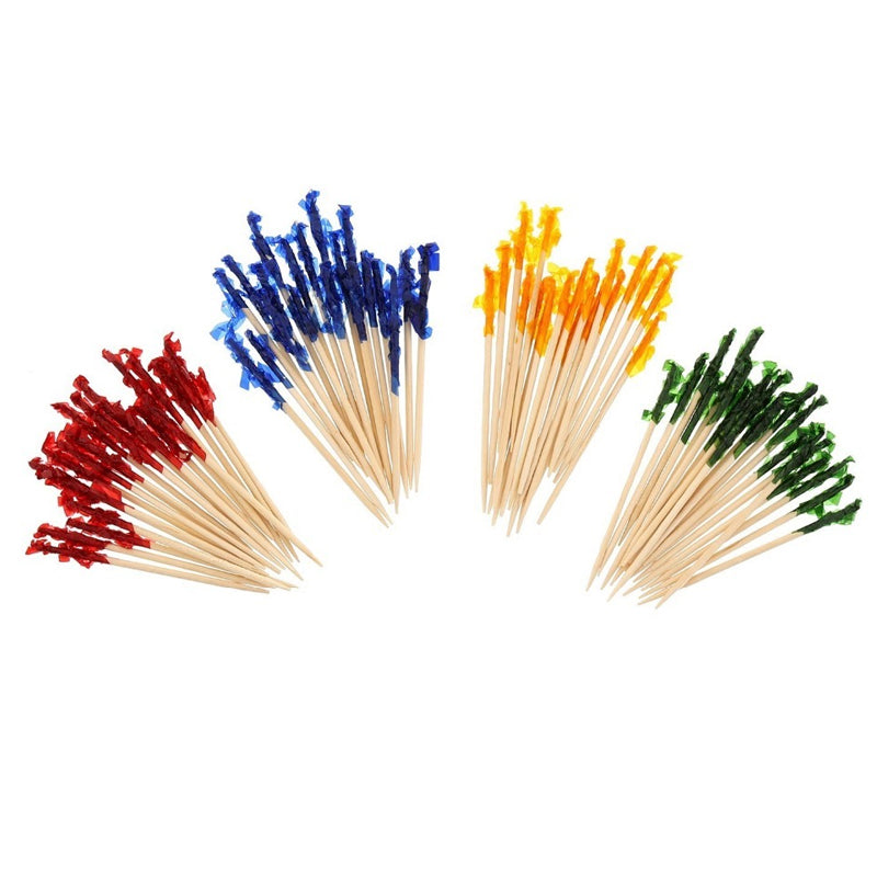 Multi Coloured Frilled Picks 50pk - Party Savers