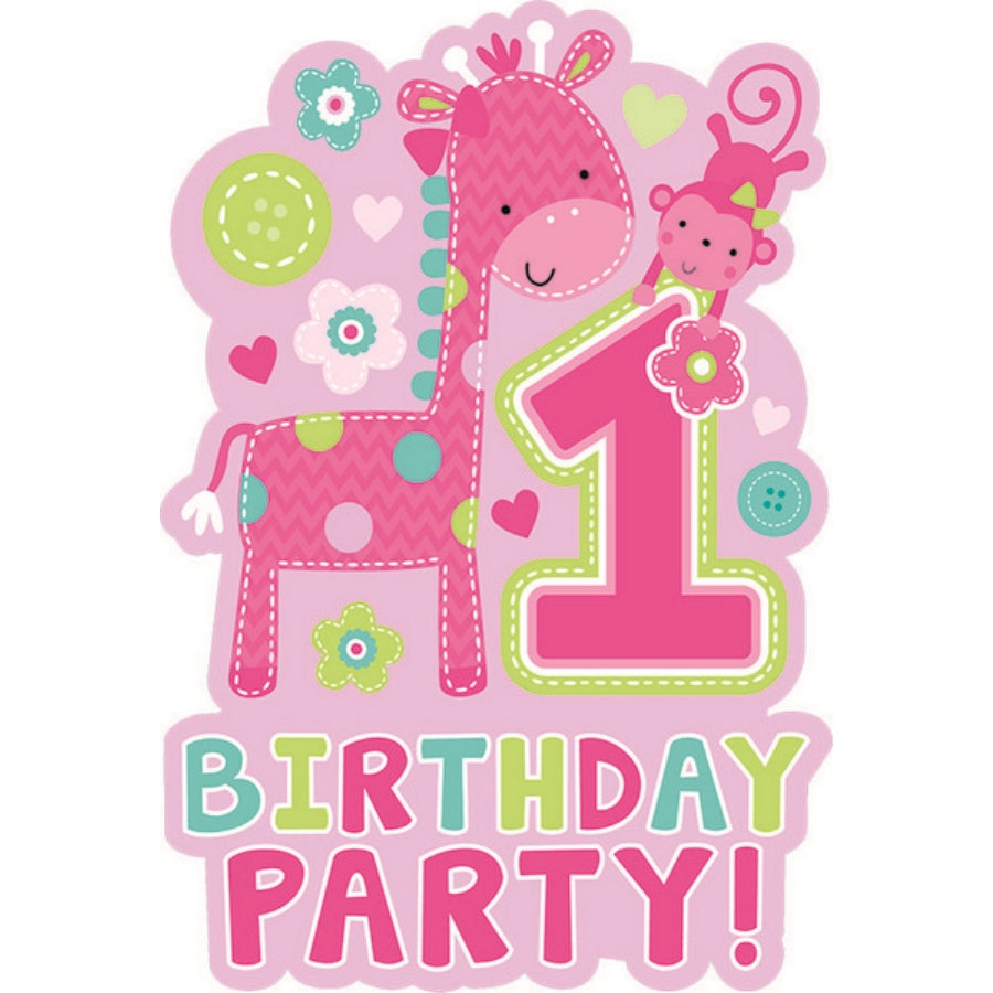 One Wild Girl Postcard Invitations 8pk - Party Savers