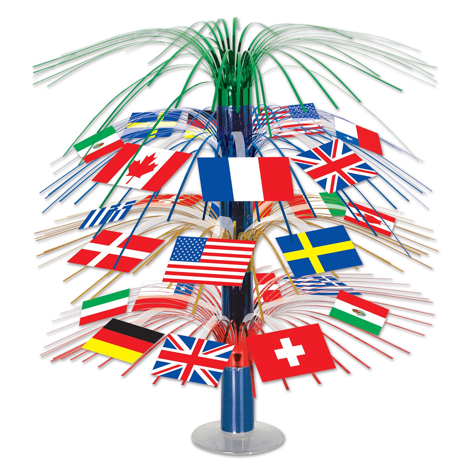 International Flag Cascade Centerpiece 45cm - Party Savers