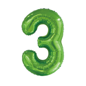 Number 8 Lime Green Foil Balloon 86cm - Party Savers