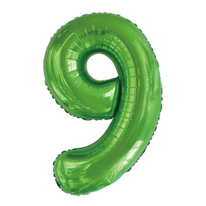 Number 8 Lime Green Foil Balloon 86cm - Party Savers