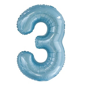Number 1 Pastel Blue Foil Balloon 86cm - Party Savers