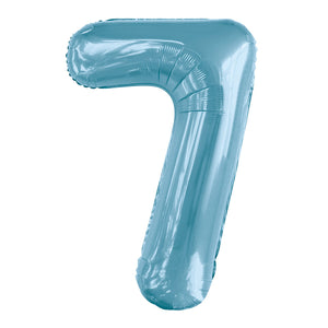 Number 1 Pastel Blue Foil Balloon 86cm - Party Savers