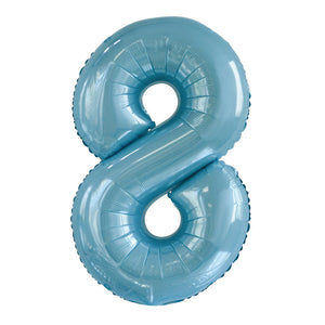 Number 1 Pastel Blue Foil Balloon 86cm - Party Savers