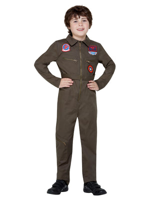 Boys Costume - Top Gun Khaki Costume - Party Savers