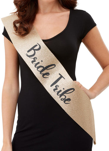 Deluxe Glitter Bride Tribe Sash - Party Savers