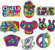 60's Cutouts 7.50in-12.25in 10pk - Party Savers
