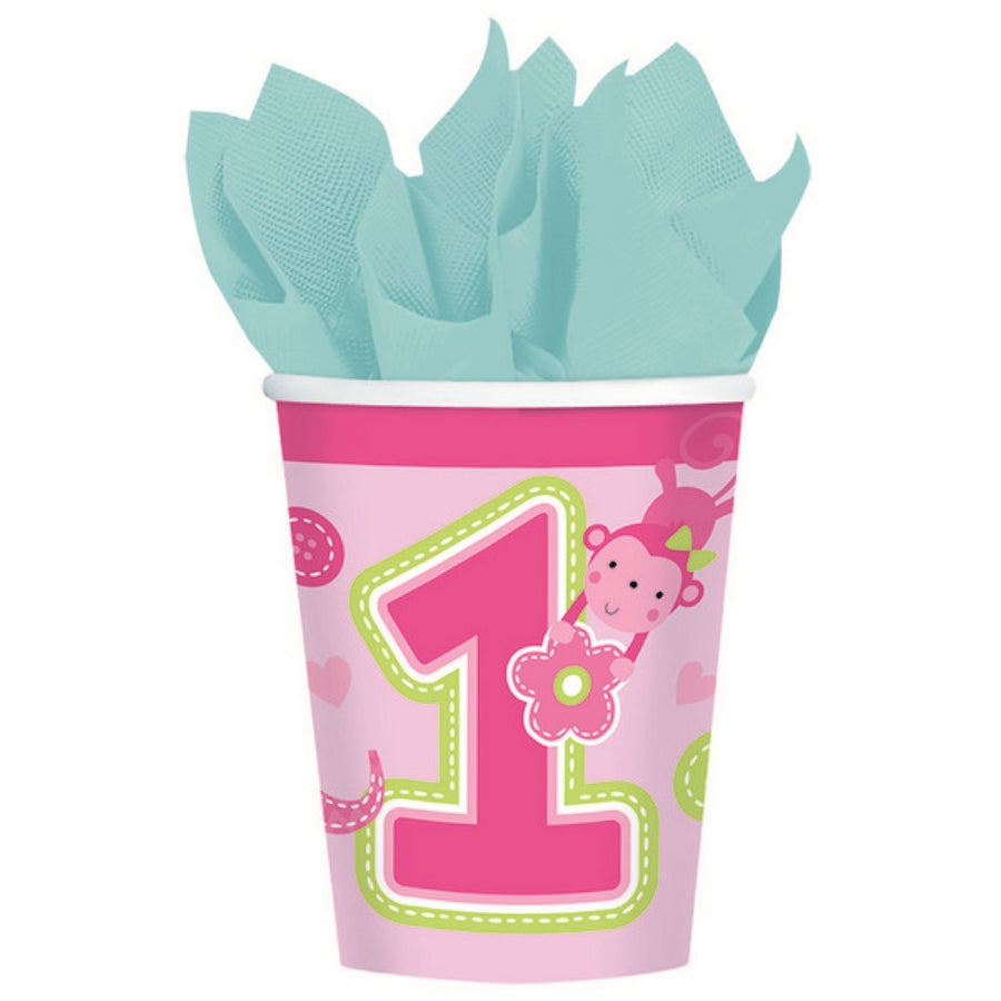 One Wild Girl Cups 266ml 8pk - Party Savers