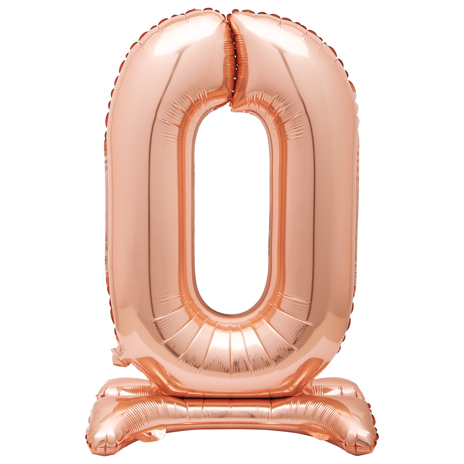 Rose Gold Number 0 Standing Air-Filled Foil Balloon 76.2cm Each