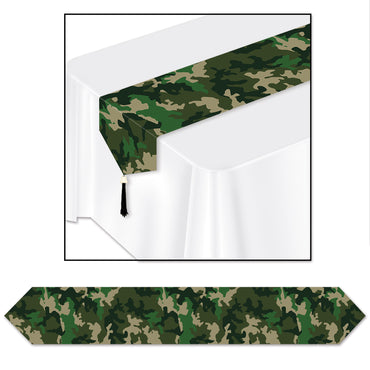 Printed Camo Table Runner 28cm x 182cm - Party Savers