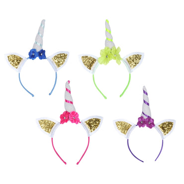 Glittered Unicorn Headbands 4pk - Party Savers